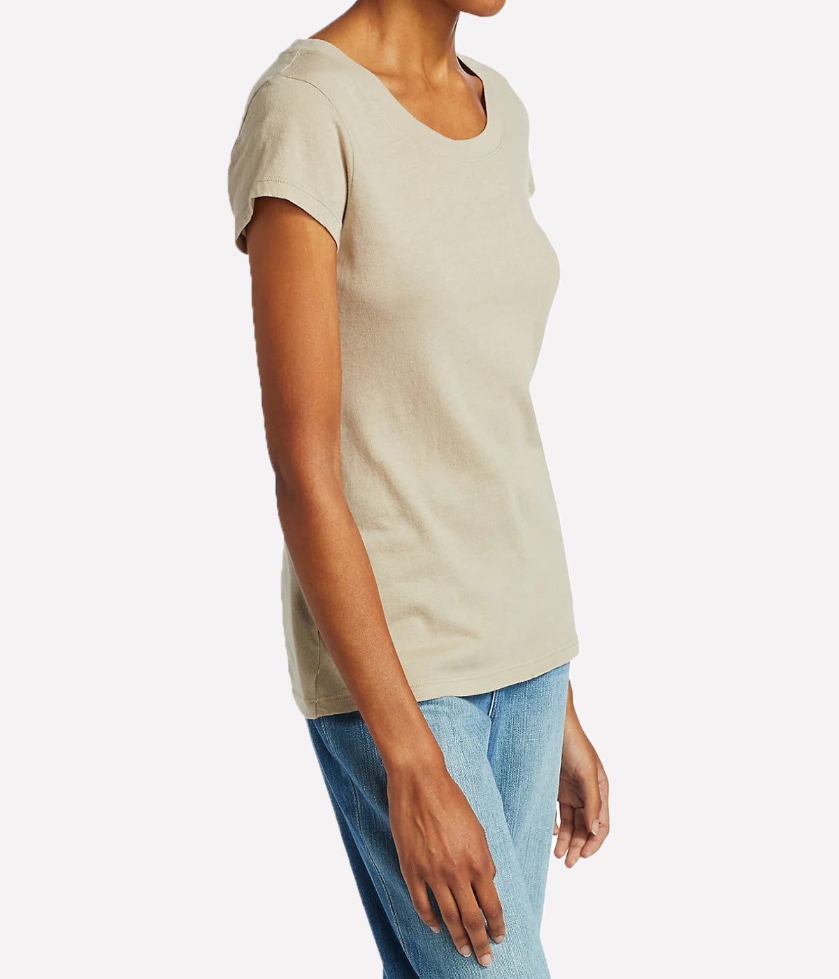 Cory Short Sleeve Crew Neck in Biscuit