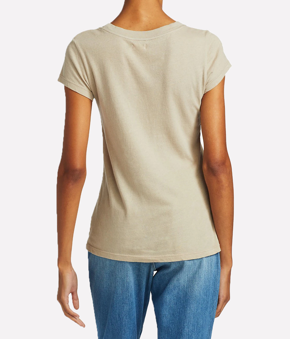 Cory Short Sleeve Crew Neck in Biscuit