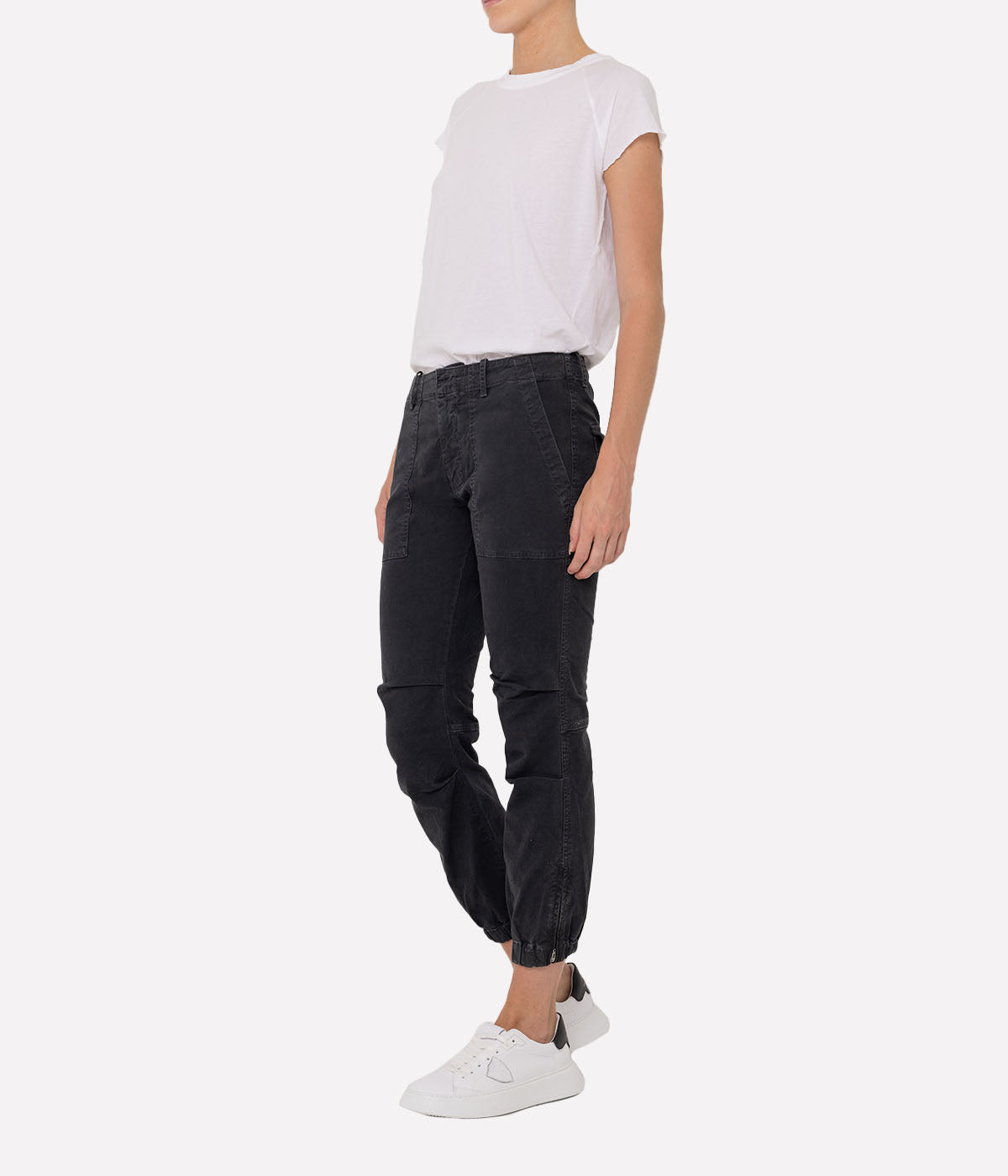 Cropped Military Pant in Carbon