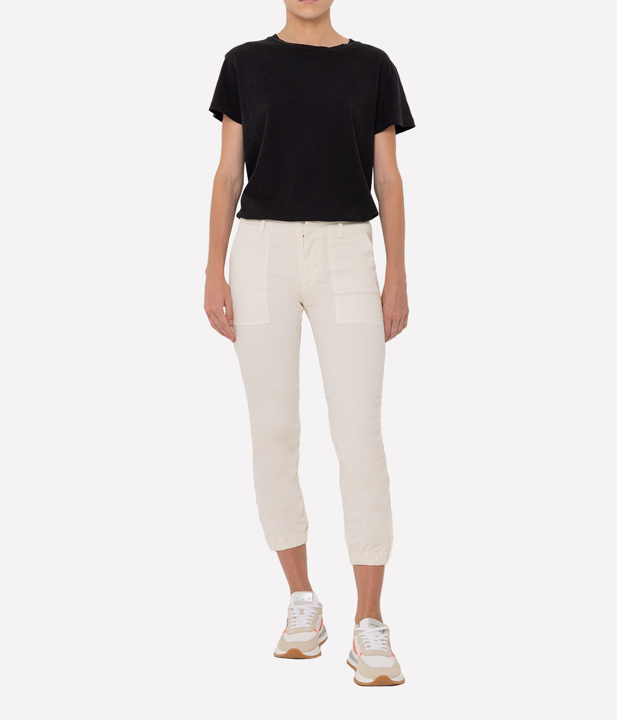 Cropped Military Pant in Eggshell