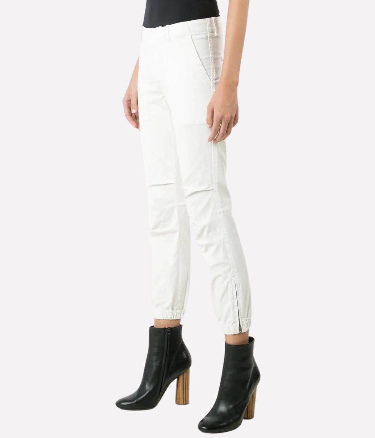 Cropped Military Pant in White