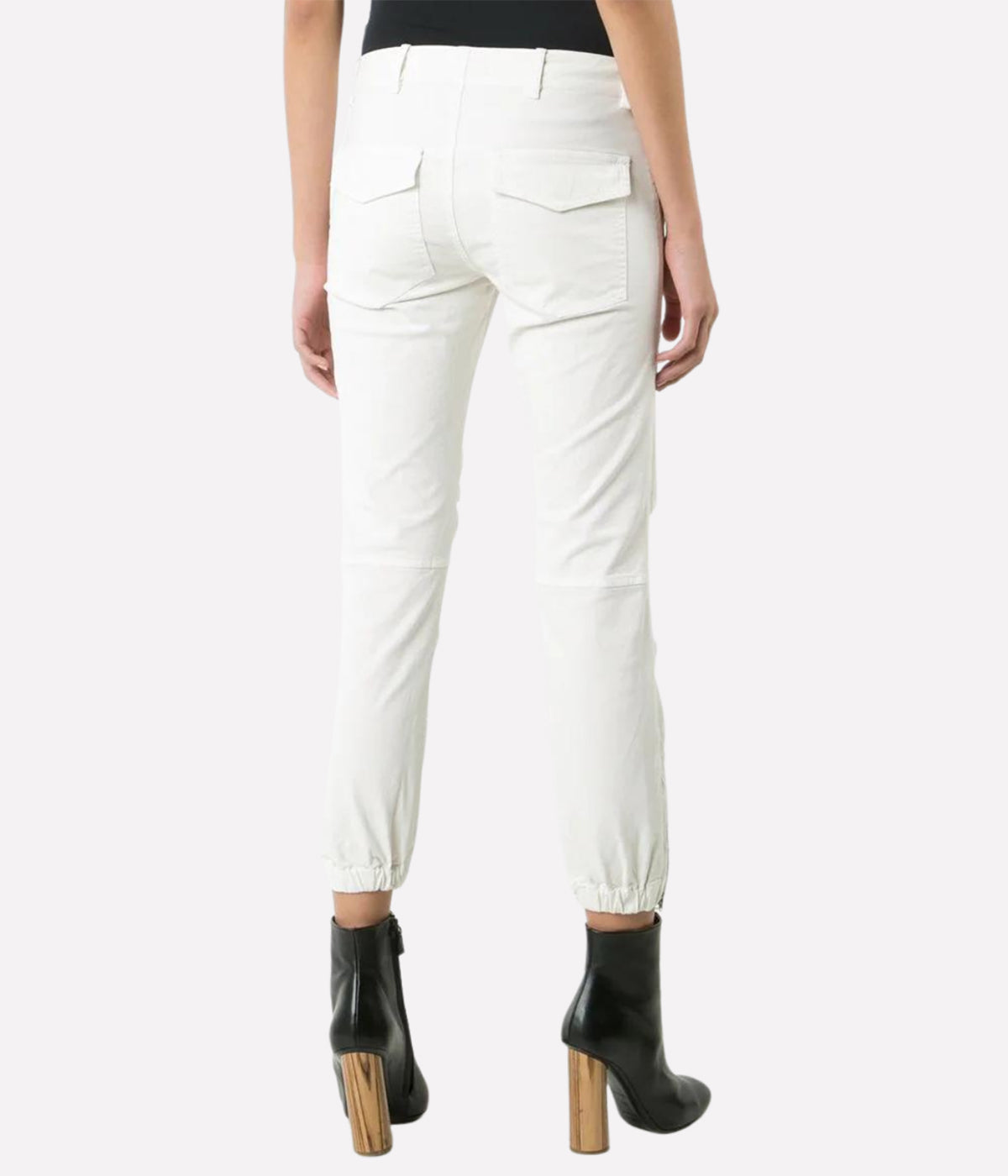 Cropped Military Pant in White