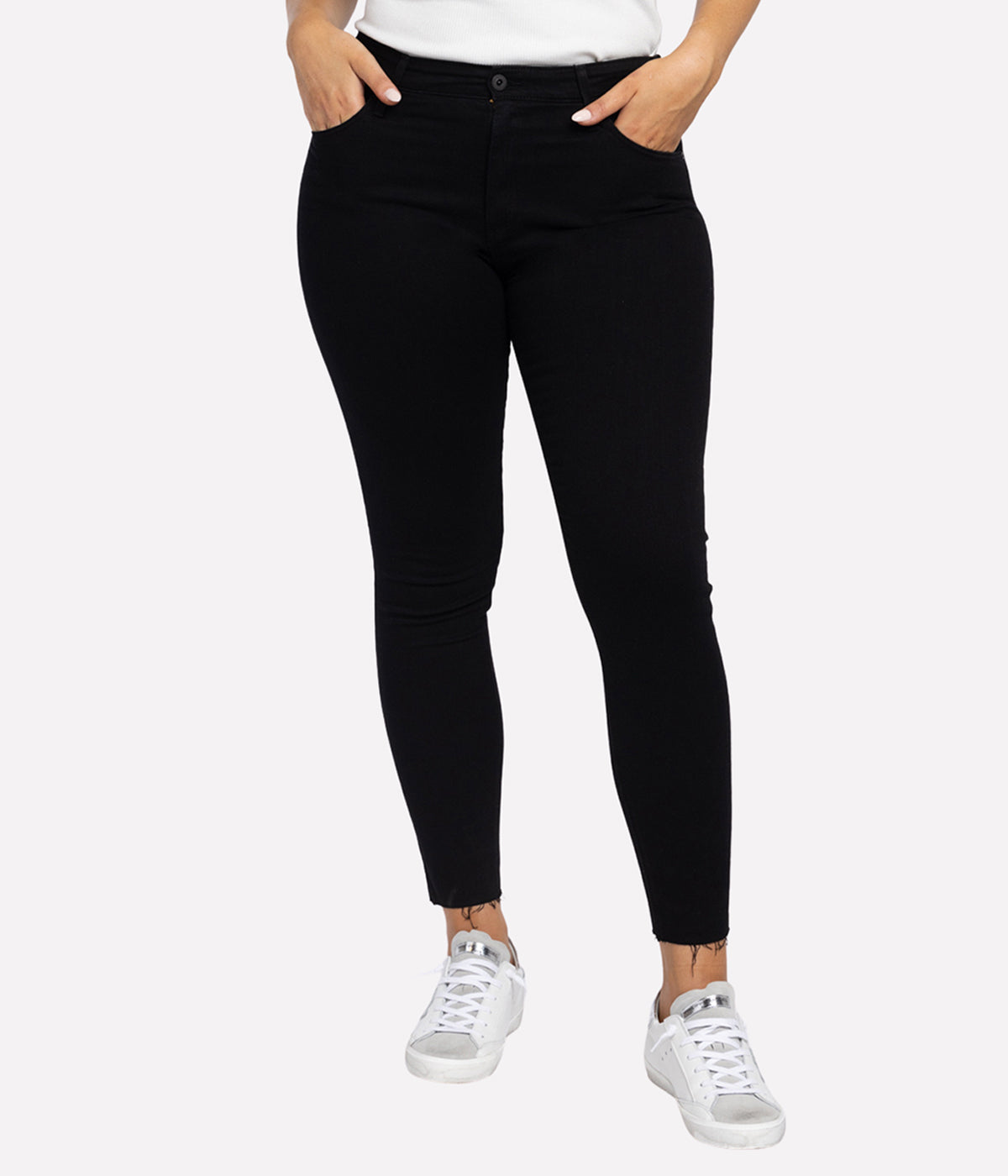 The Farrah Skinny Ankle Jean in Black Ink