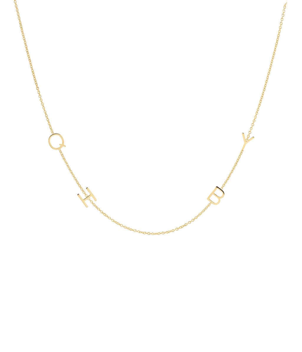 Custom 4 Initial Necklace in Gold