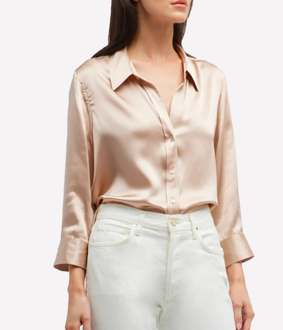 Dani 3/4 Sleeve Blouse in Champagne