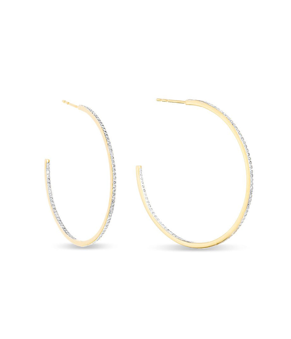 Large Pavé Hoops in 14K Yellow Gold