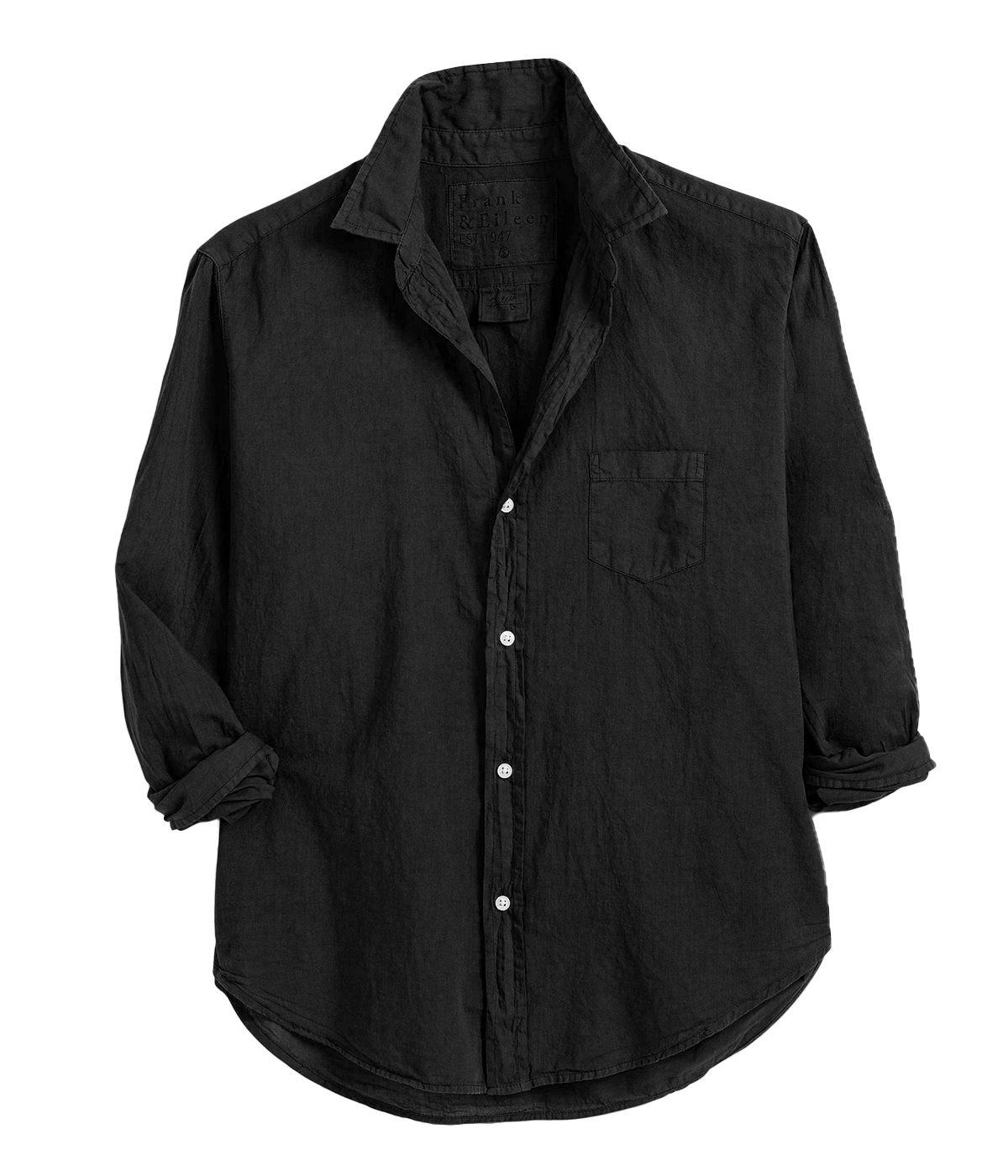 Eileen Woven Denim Button Up in Blackout