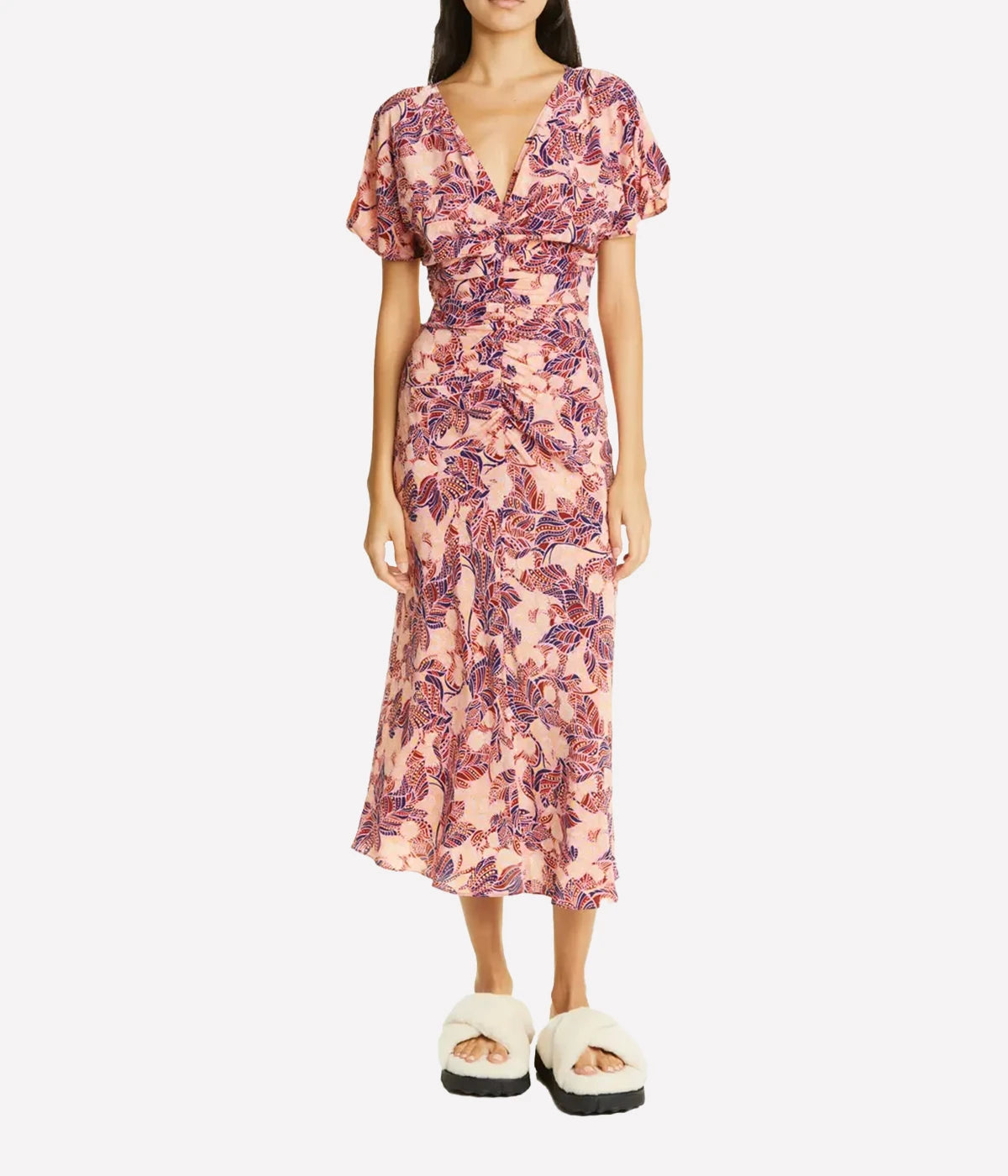 Elodie Dress in Grapefruit & Sedona Multi