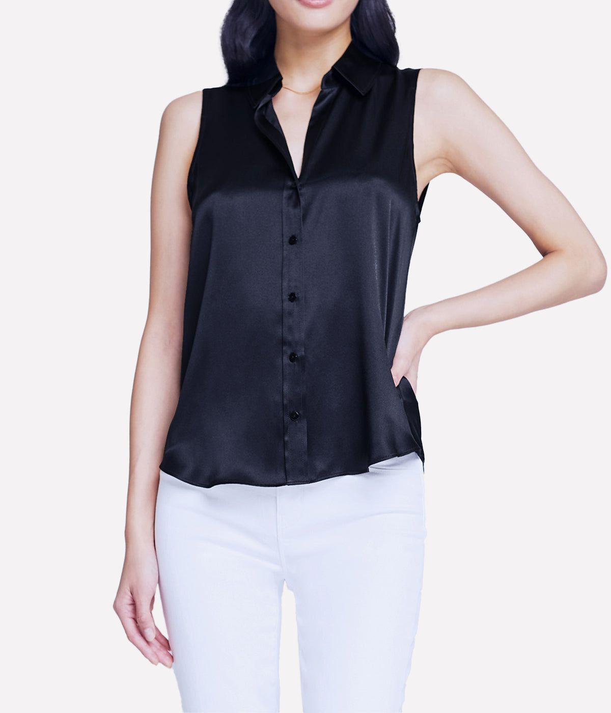 Emmy Short Sleeve Blouse in Black