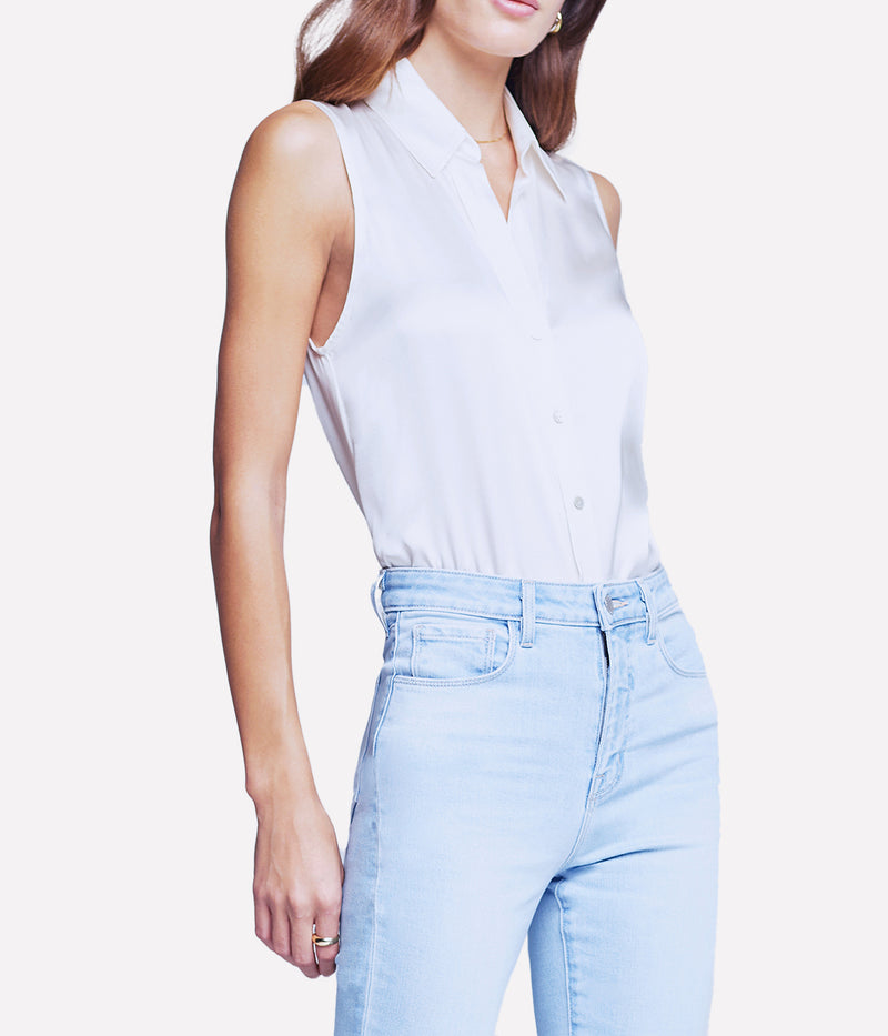 Emmy Sleeveless Blouse In Ivory