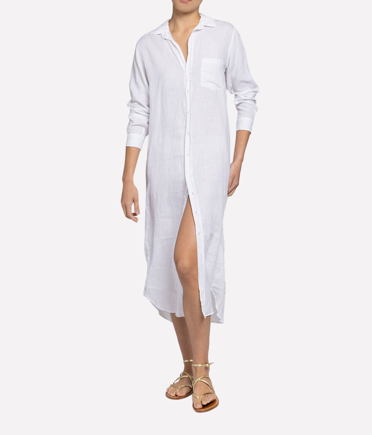 Rory Woven Linen Dress in White