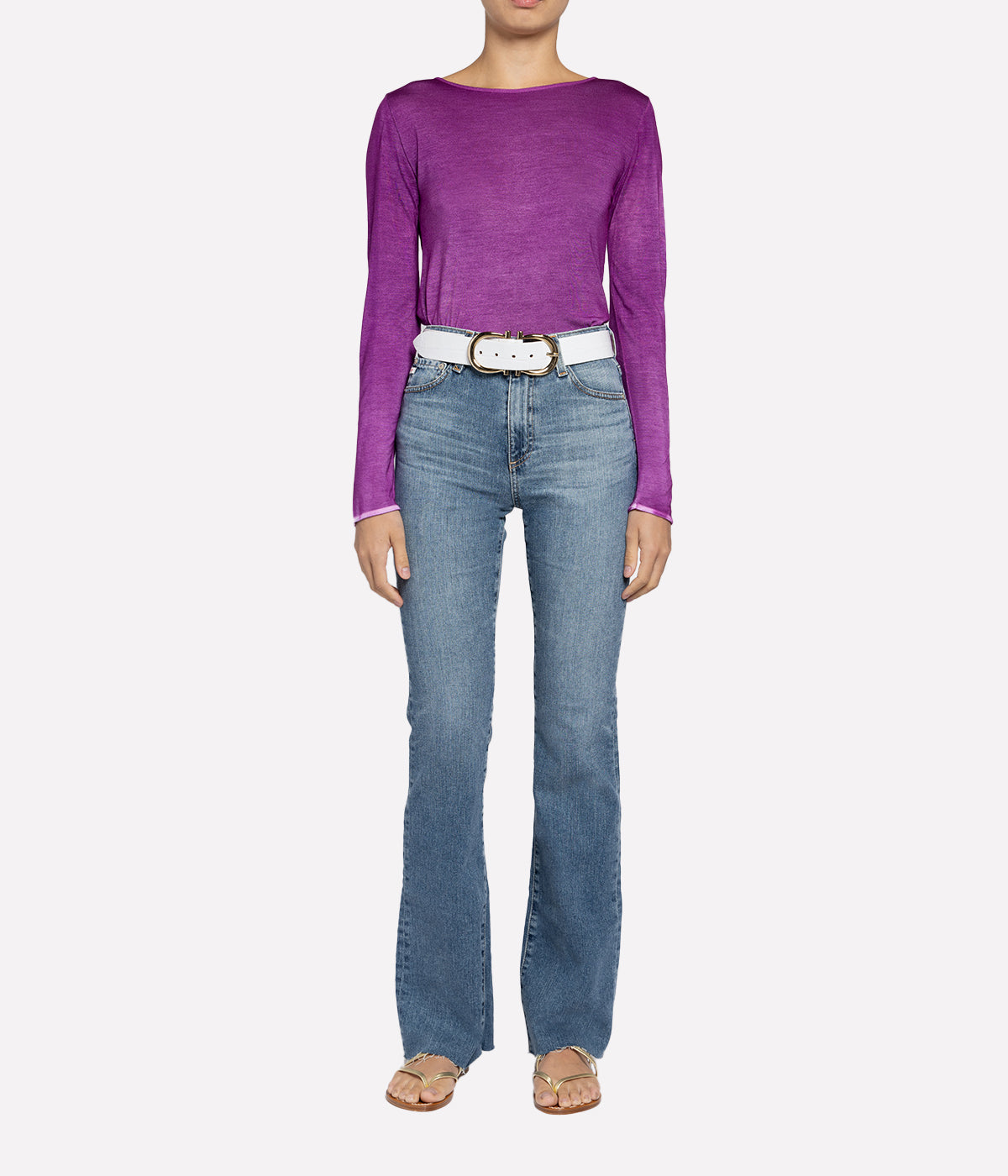 Round Neck Micromodal Long Sleeves T-Shirt in Orchid