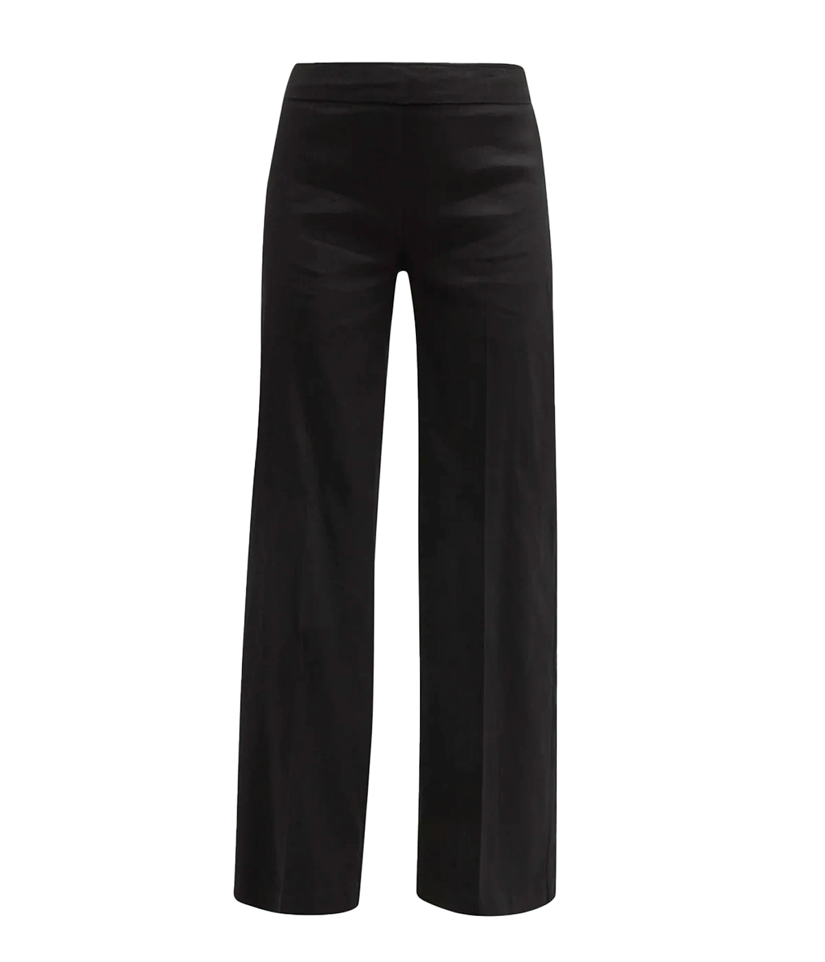 Image of a linen straight leg pant, featuring a high waist and cropped leg. 