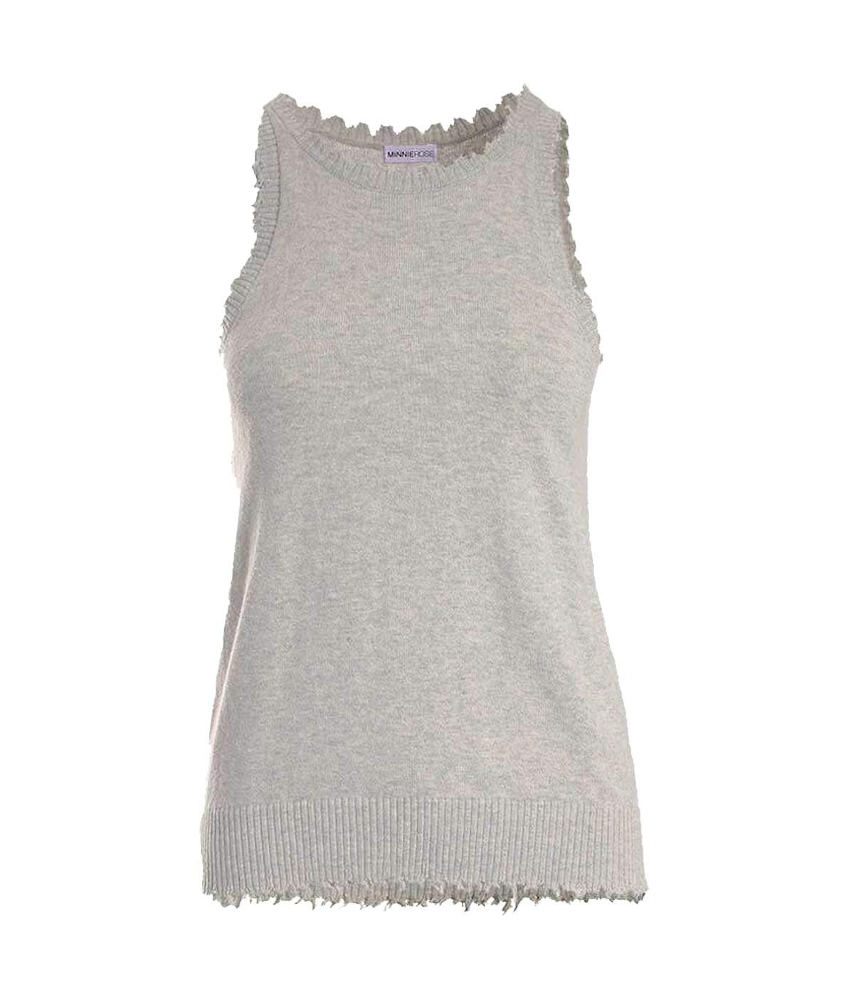 Frayed Tank in Light Heather Grey