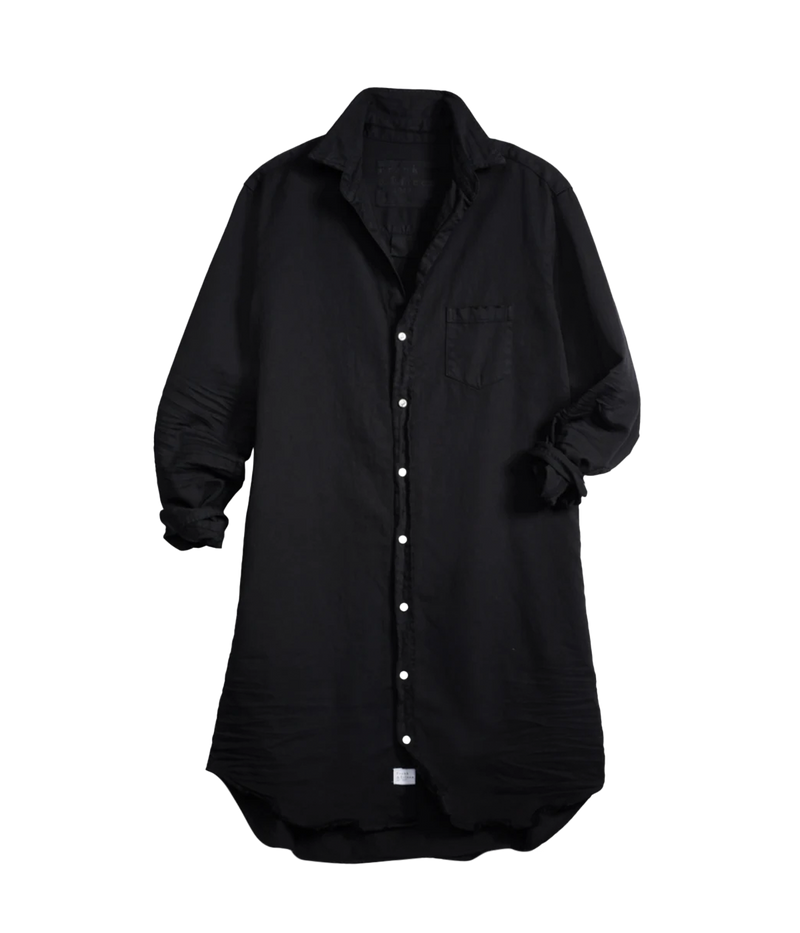 Mary Woven Denim Button Up Dress in Blackout