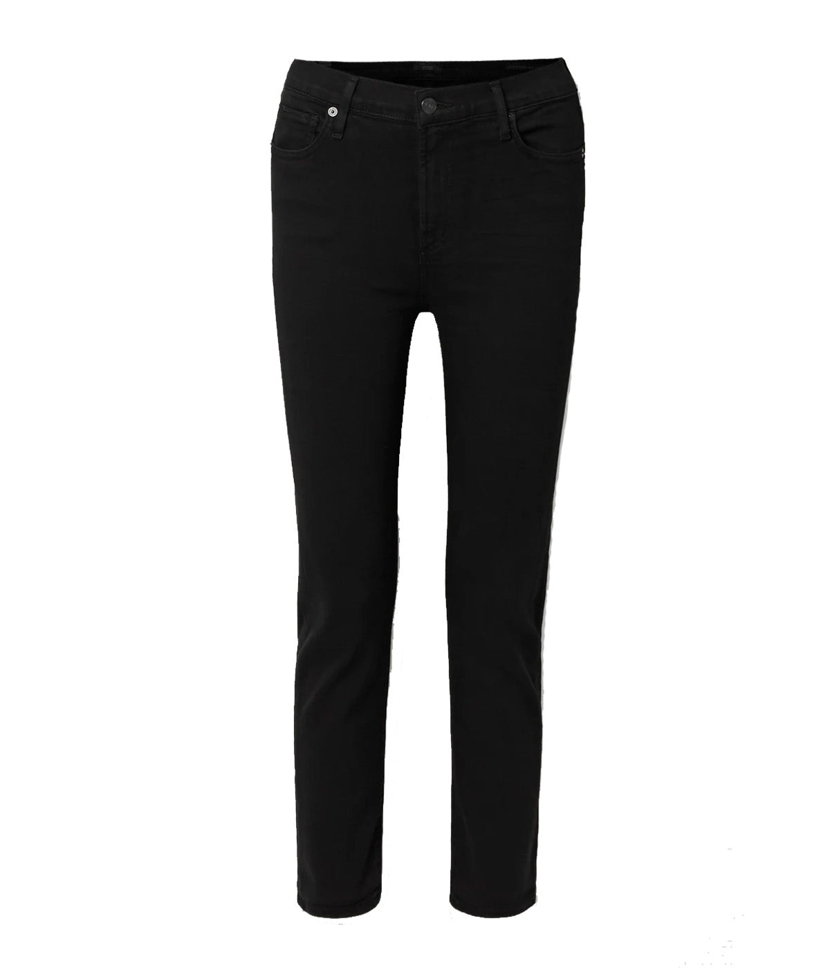 Harlow Ankle High Rise Slim Jean in Plush Black