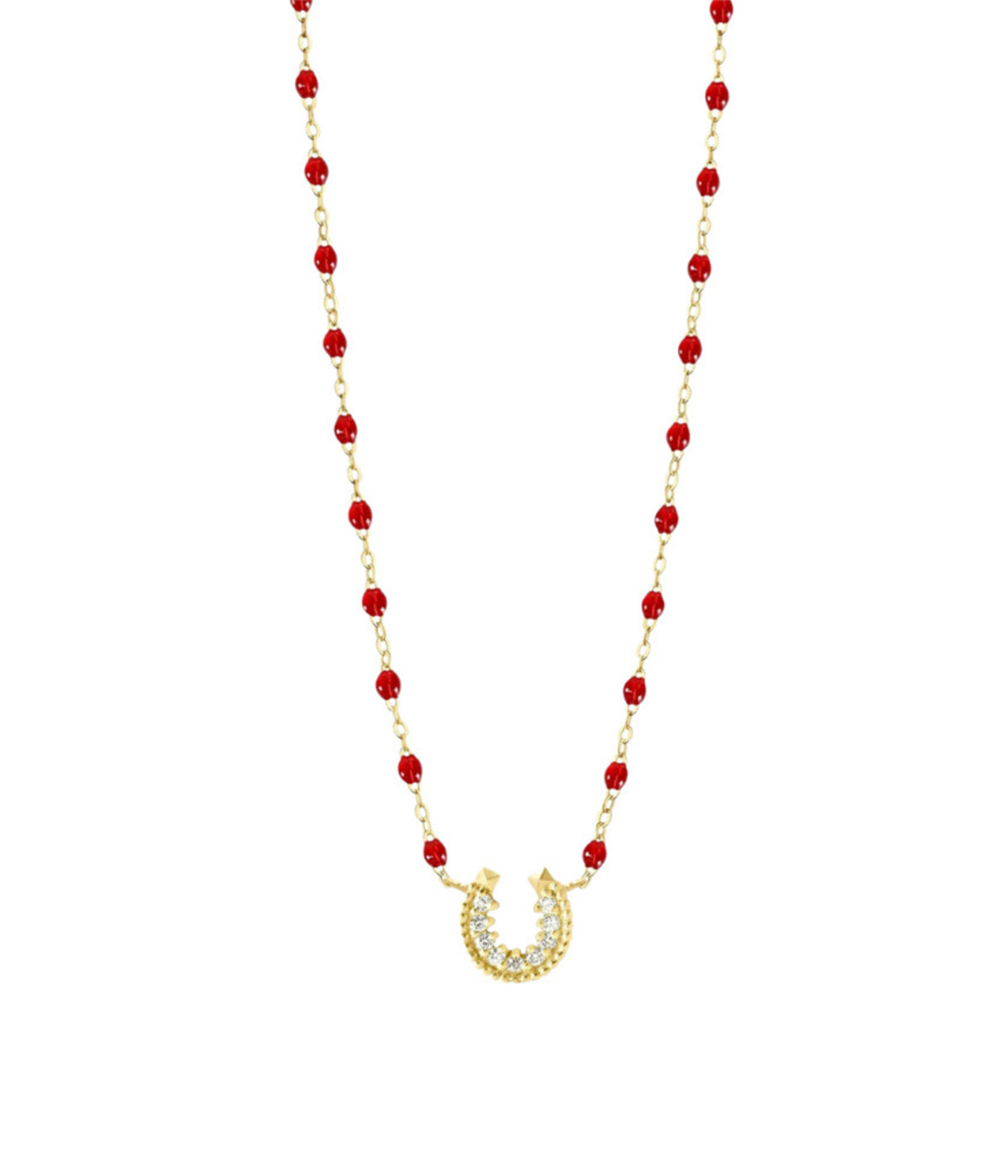 Horse Shoe 45cm Necklace 18K Yellow Gold & Ruby