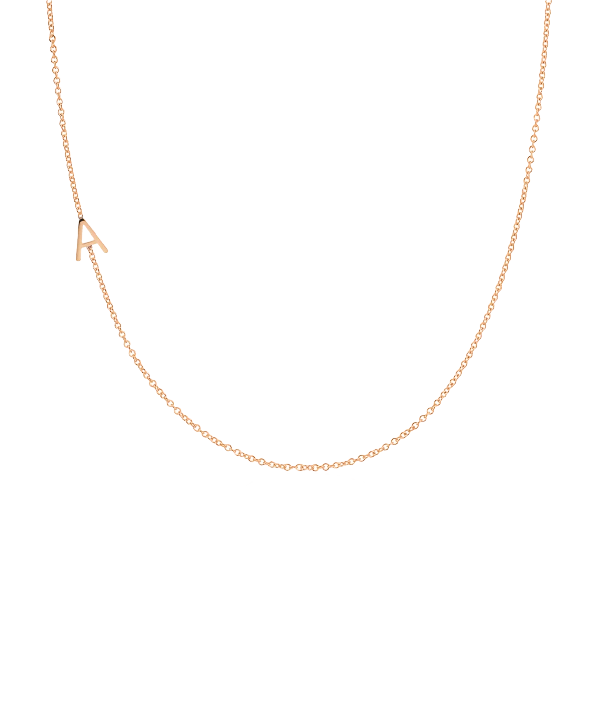 Initial Necklace in Rose Gold