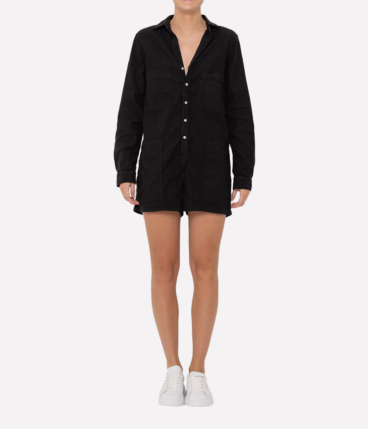 Ireland Longsleeve Playsuit in Black