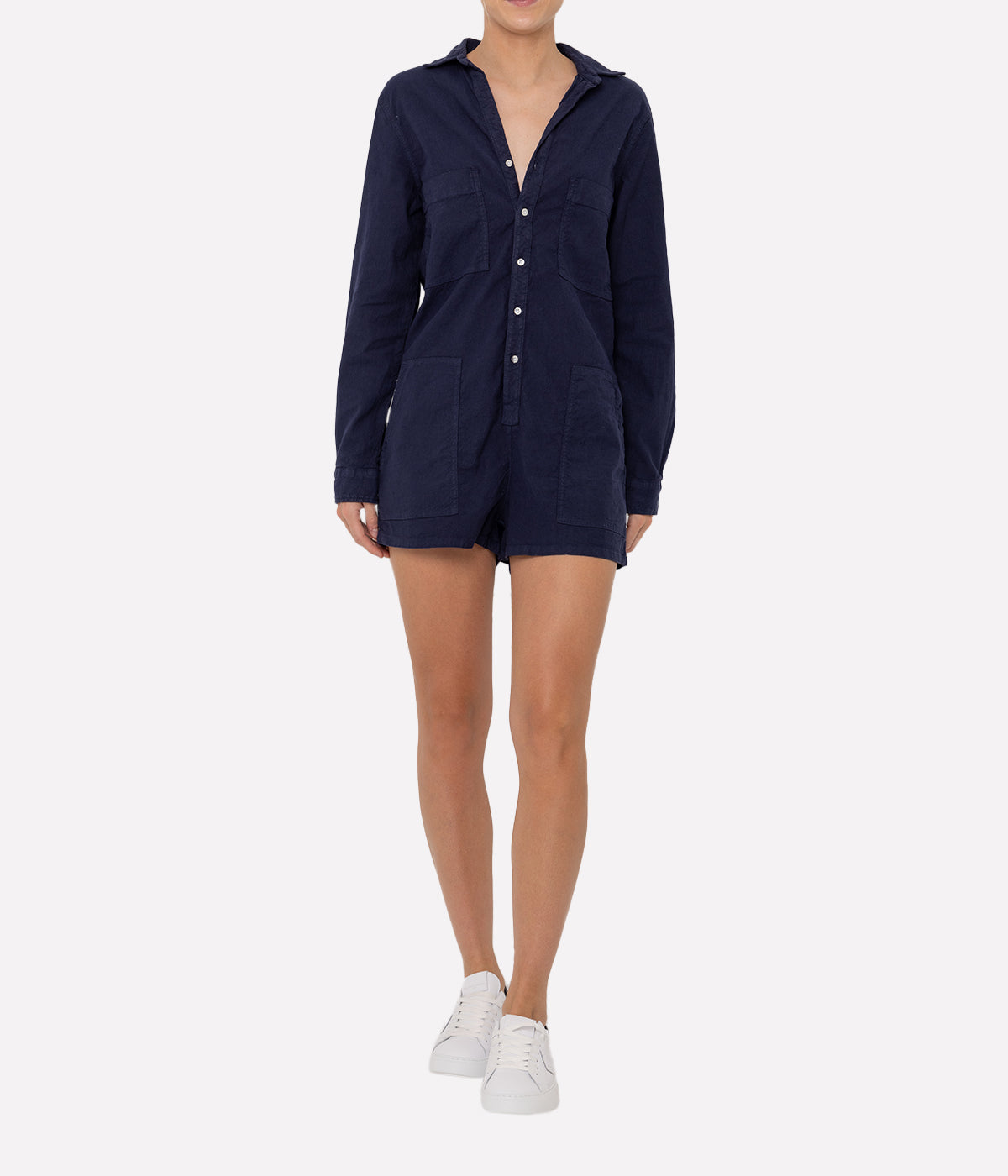 Ireland Longsleeve Playsuit in Navy