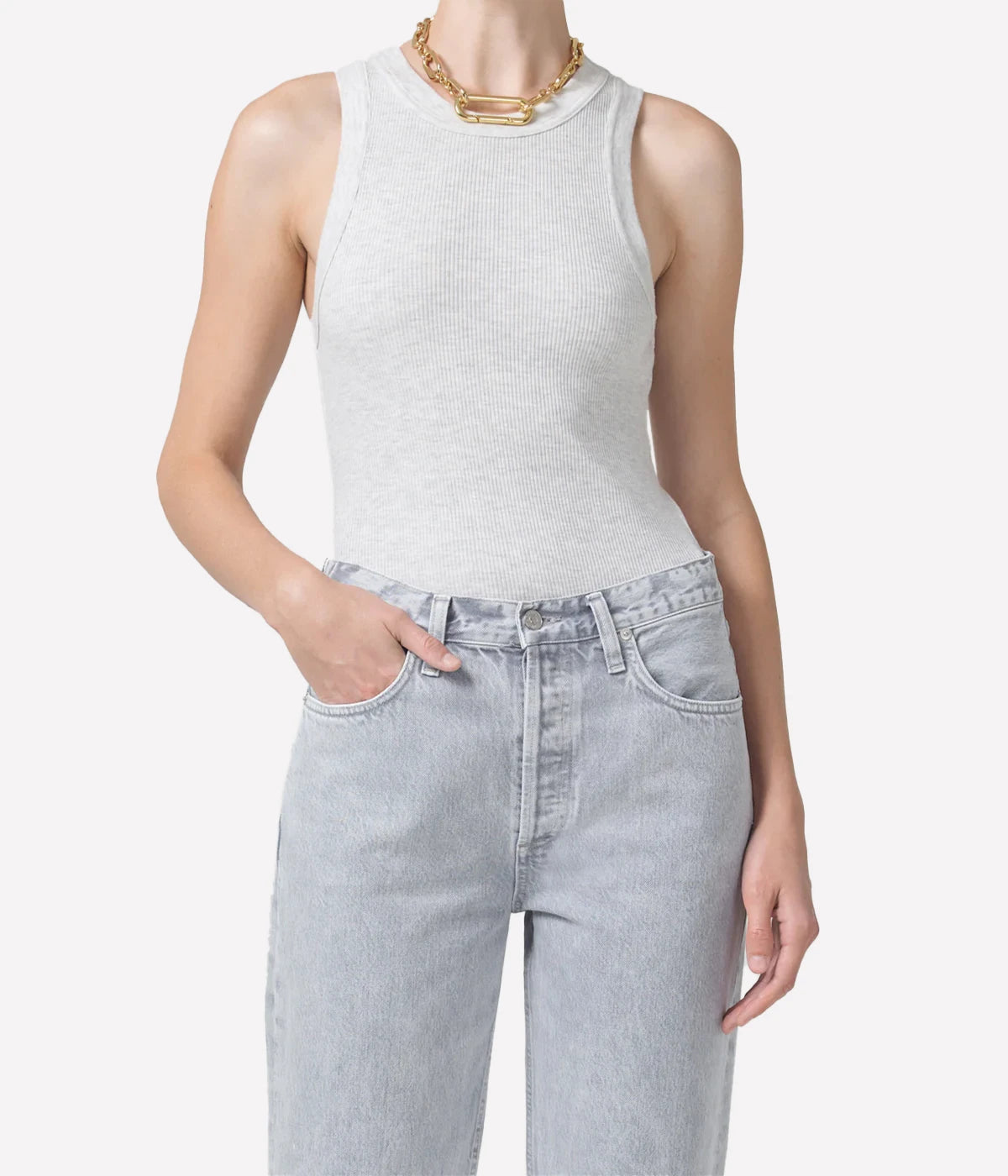 Isabel Tank in Heather Grey