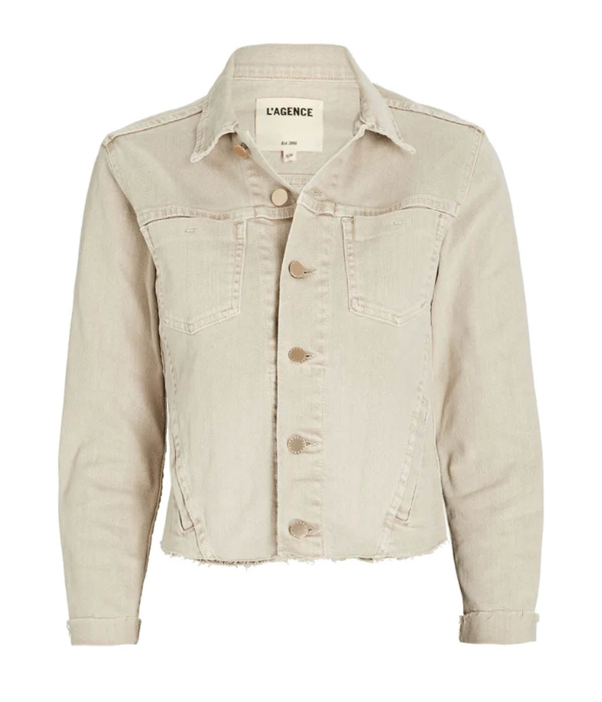 Janelle Slim Raw Jacket in Biscuit