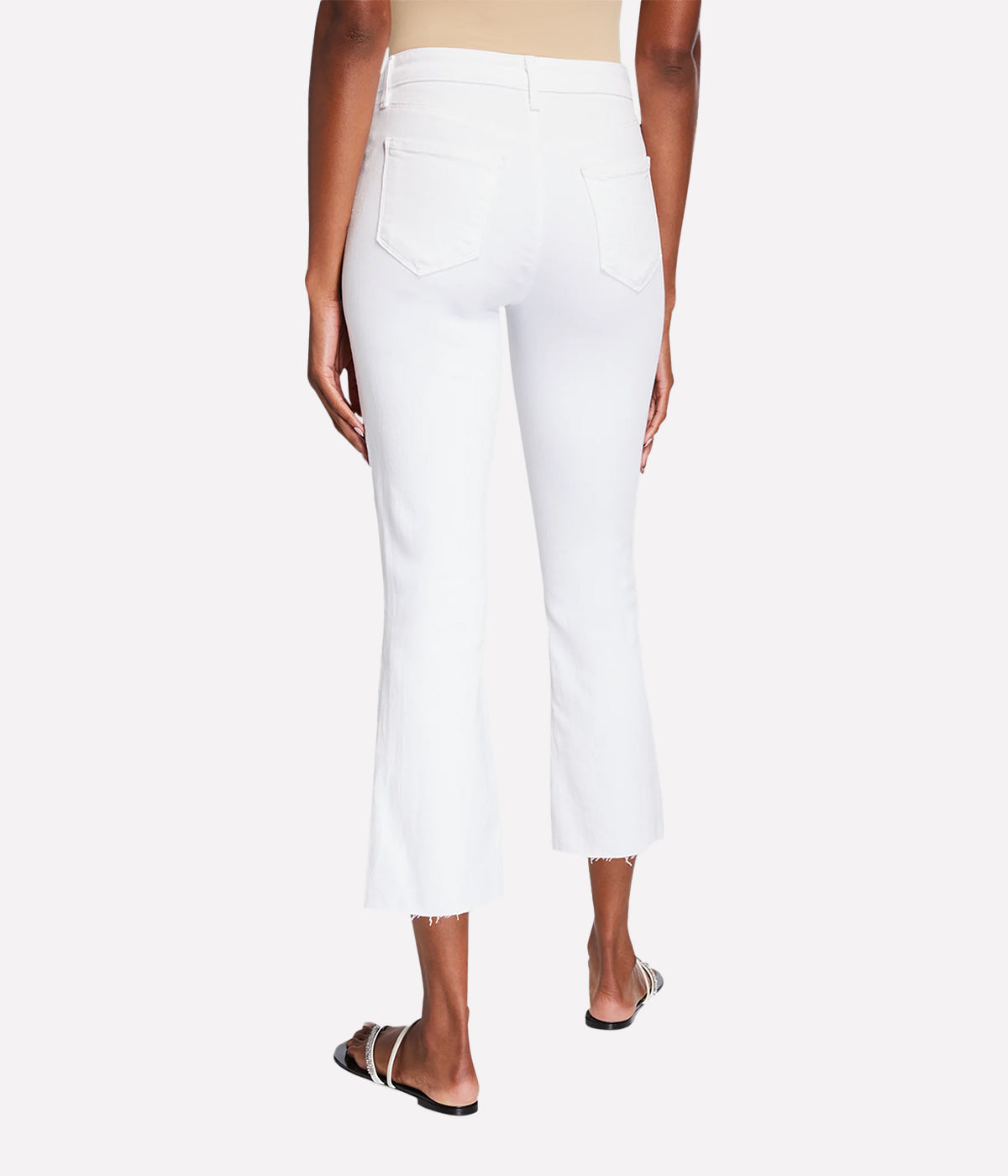 Kendra High Rise Crop Flare in White