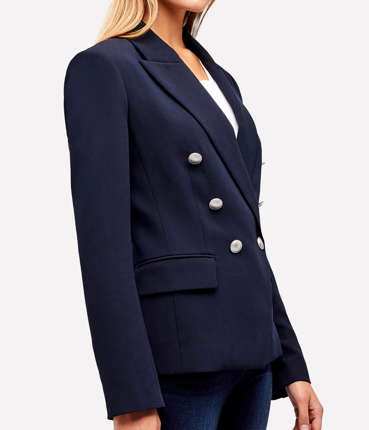 Kenzie Double Breasted Blazer in Midnight