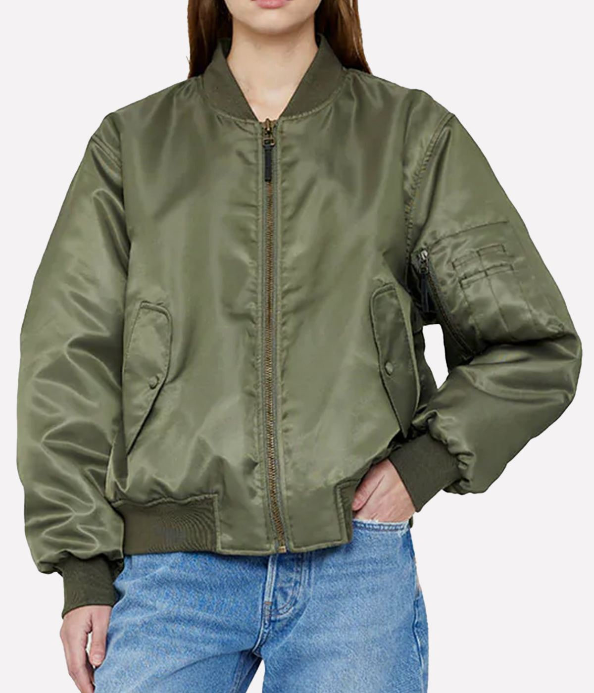 Leon Bomber in Army Green