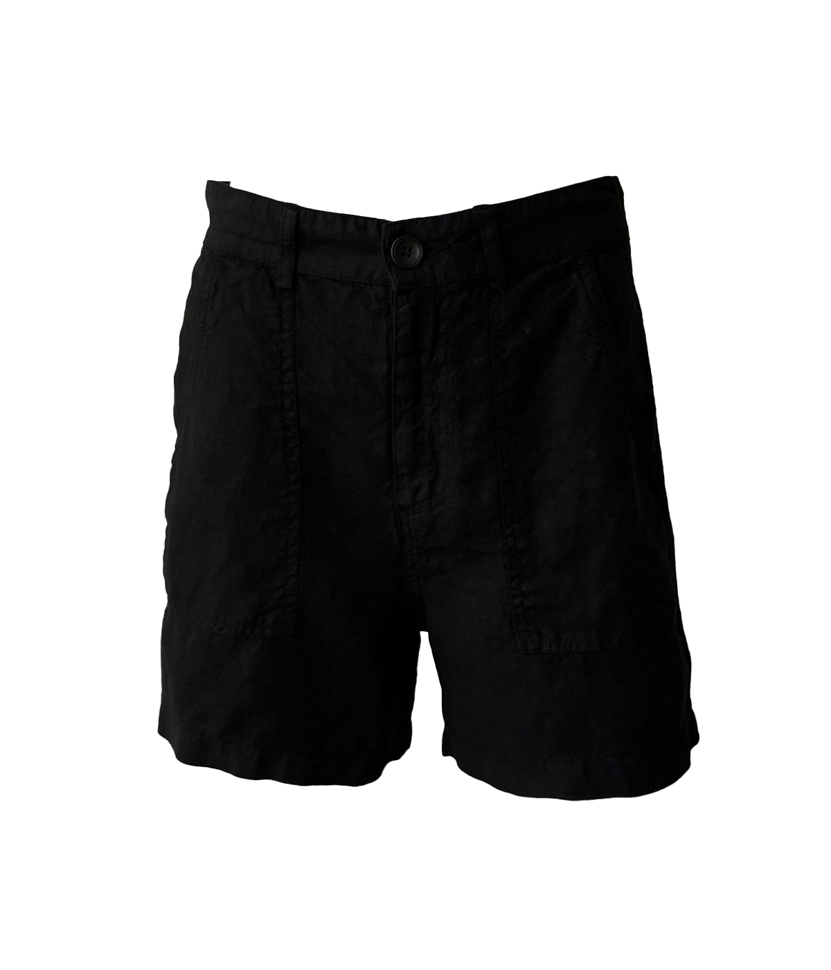 Linen Hi-Waist Short in Black