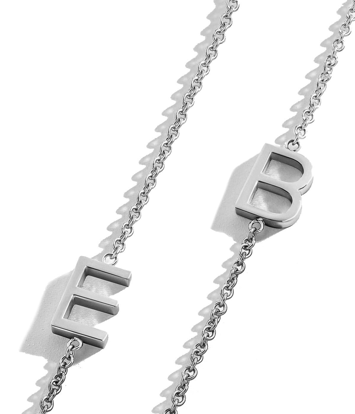 Initial Necklace in White Gold