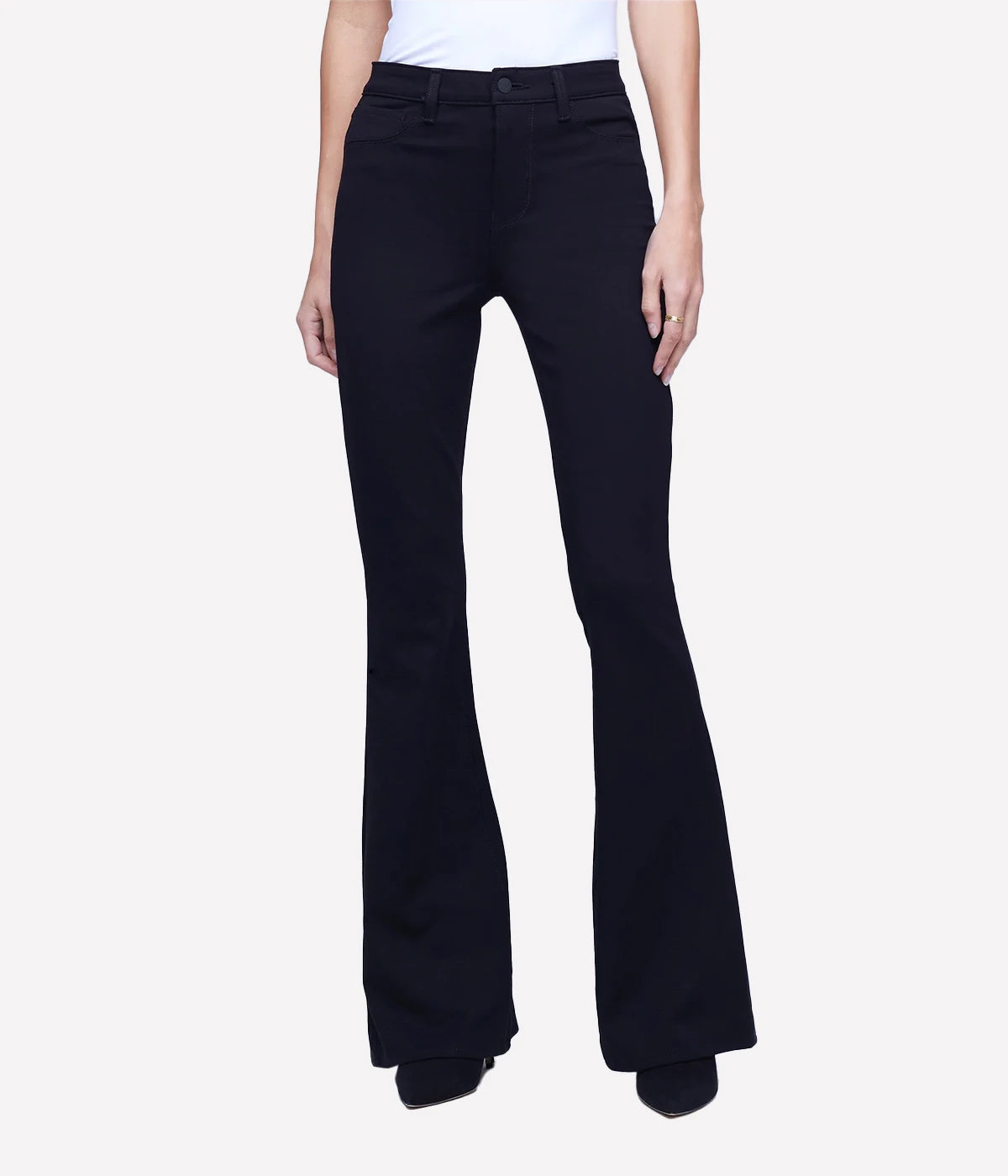 Marty High Rise Flare Jean in Black