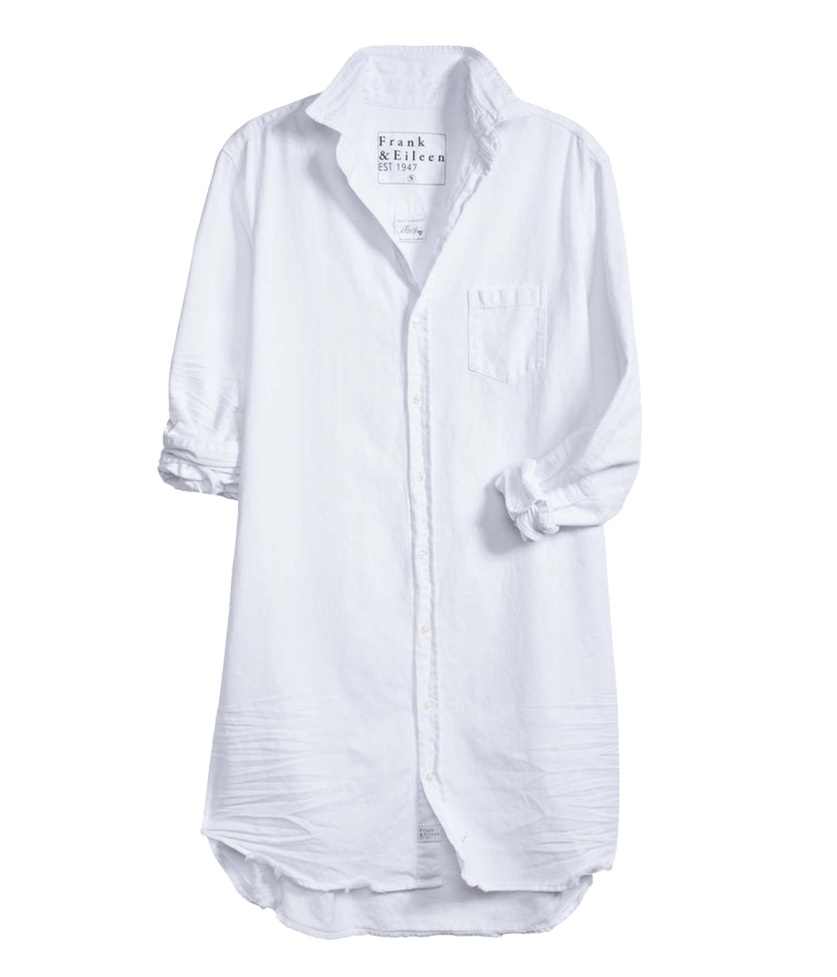 Mary Woven Denim Button-Up Dress by Frank & Eileen – Hand-Dyed Chambray Shirt Dress in 100% Italian Cotton, Long Sleeves, Just Above Knee Hemline