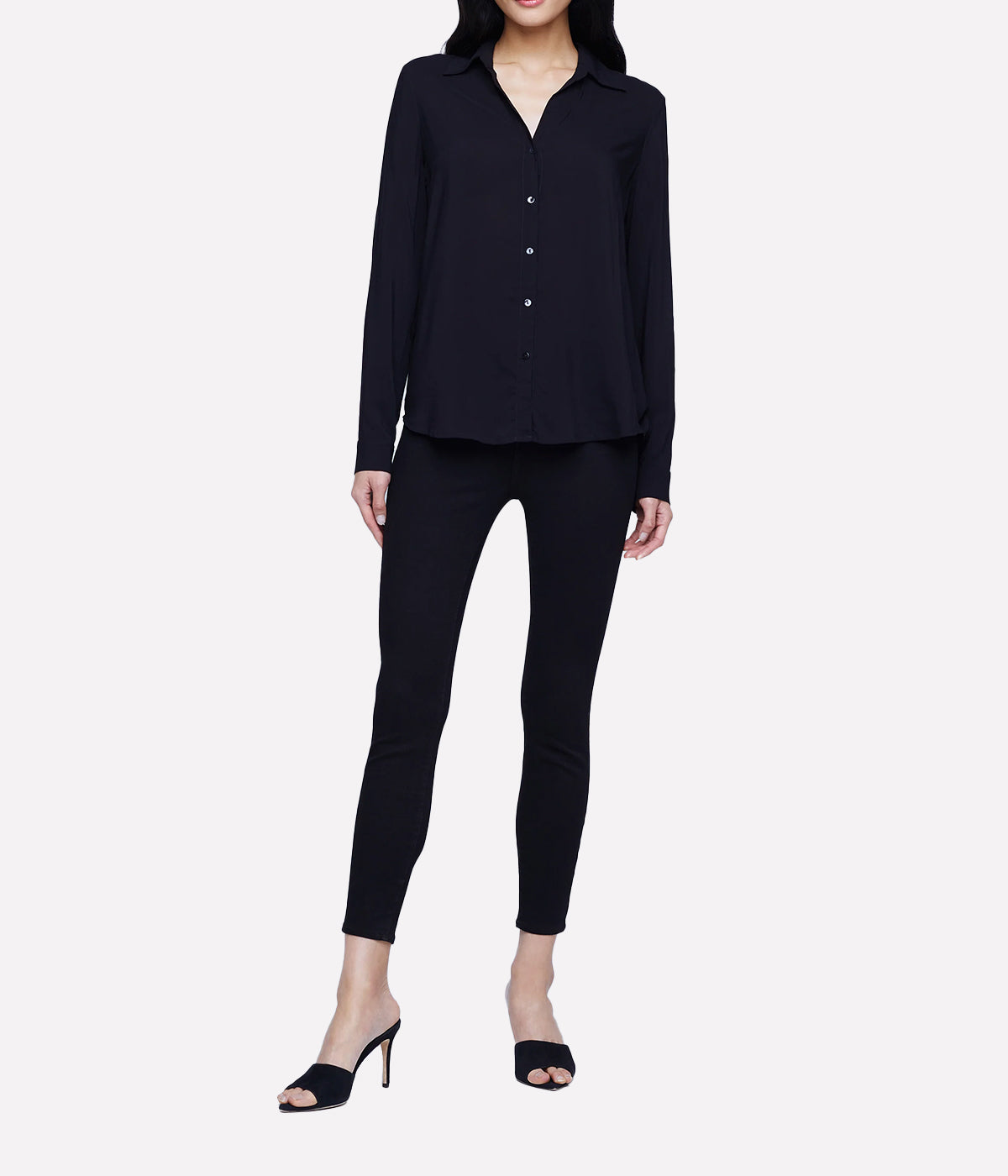 Nina Long Sleeve Shirt in Black