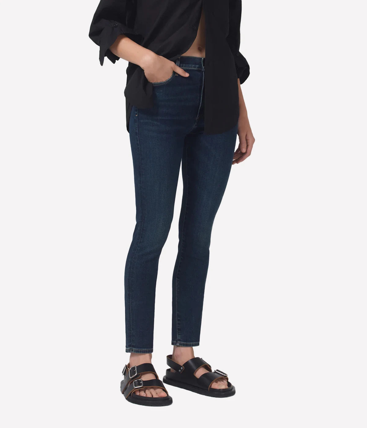 Olivia High Rise Slim Jean in Deep Dive