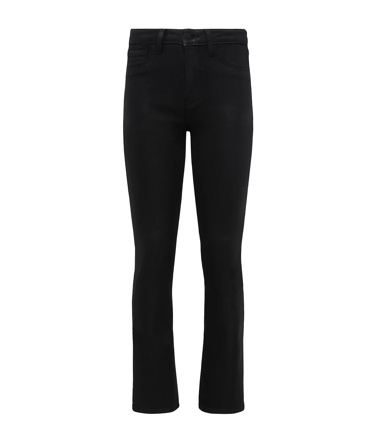 Oriana High Rise Straight Jean in Noir Coated