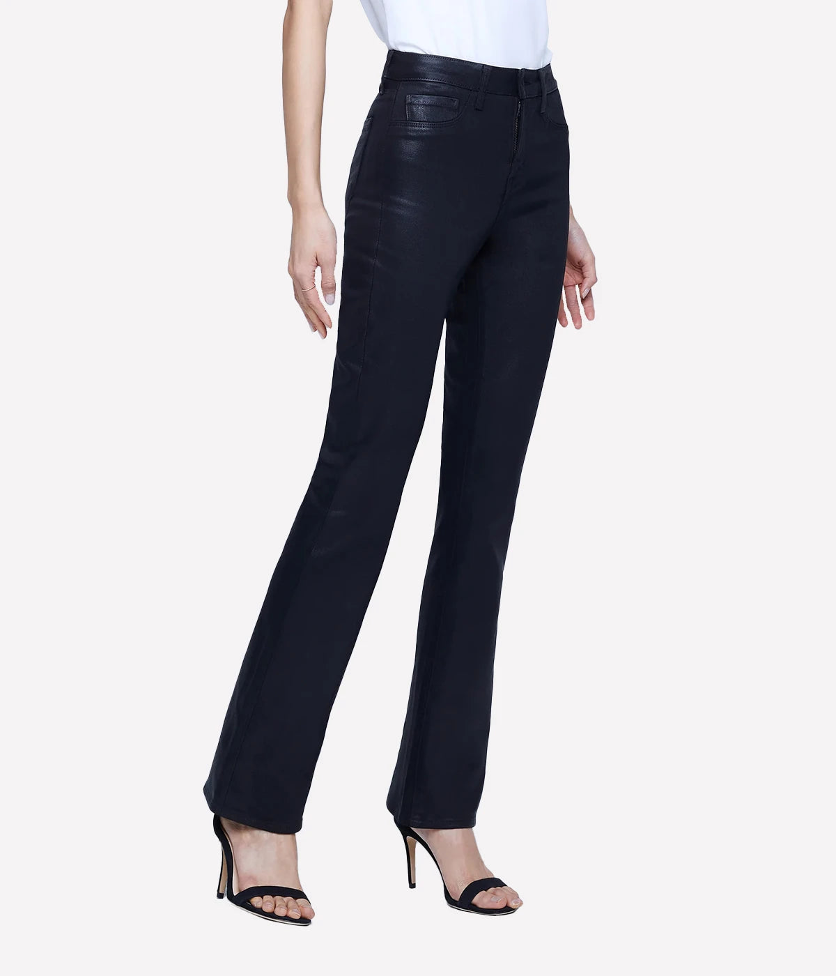 Oriana High Rise Straight Jean in Noir Coated