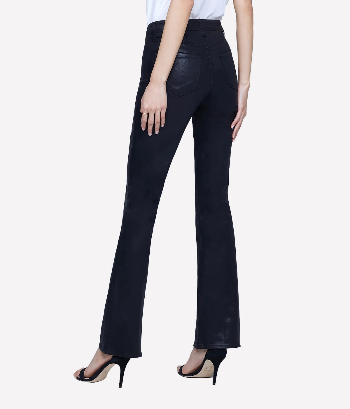 Oriana High Rise Straight Jean in Noir Coated
