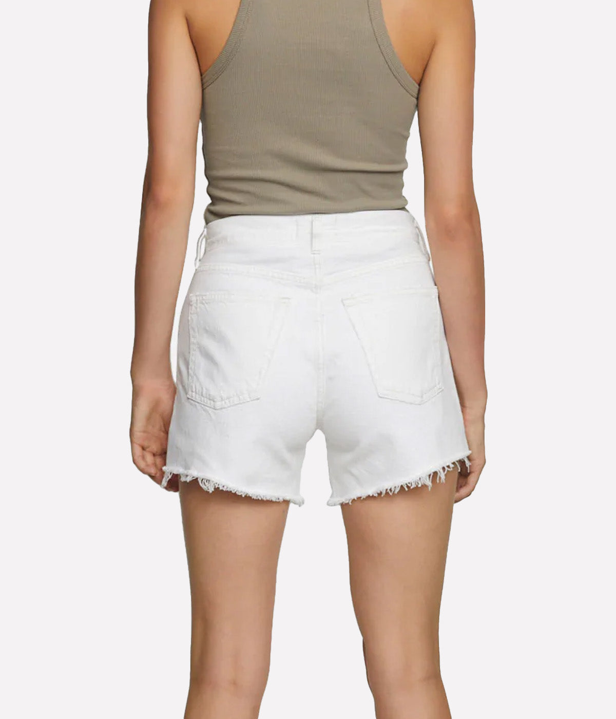 ALT Text: "AGOLDE Parker Vintage Cut-Off Shorts in Swapmeet wash, featuring a high-rise fit, relaxed silhouette, and frayed hem."