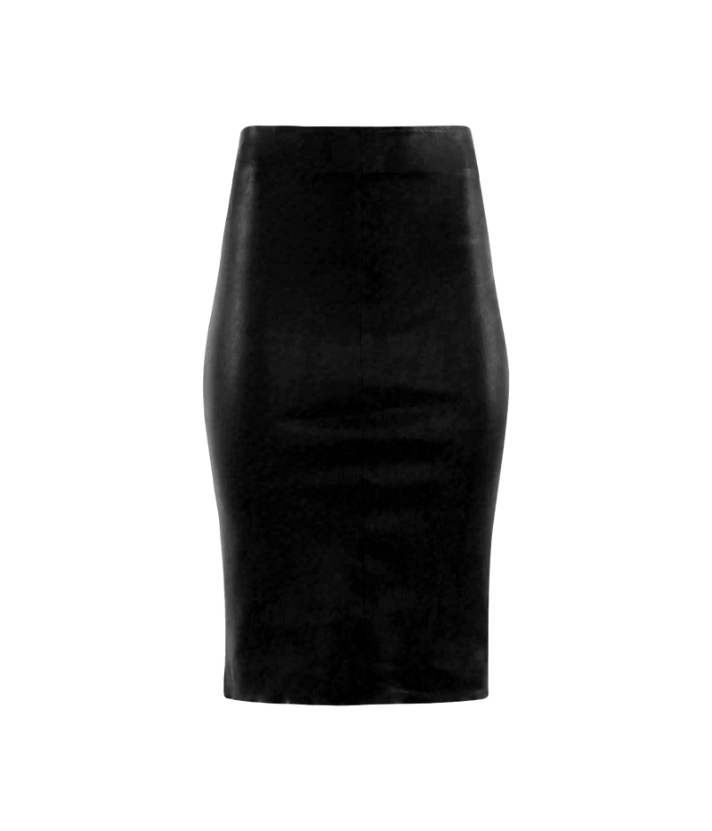 Leather Pencil Skirt in Black