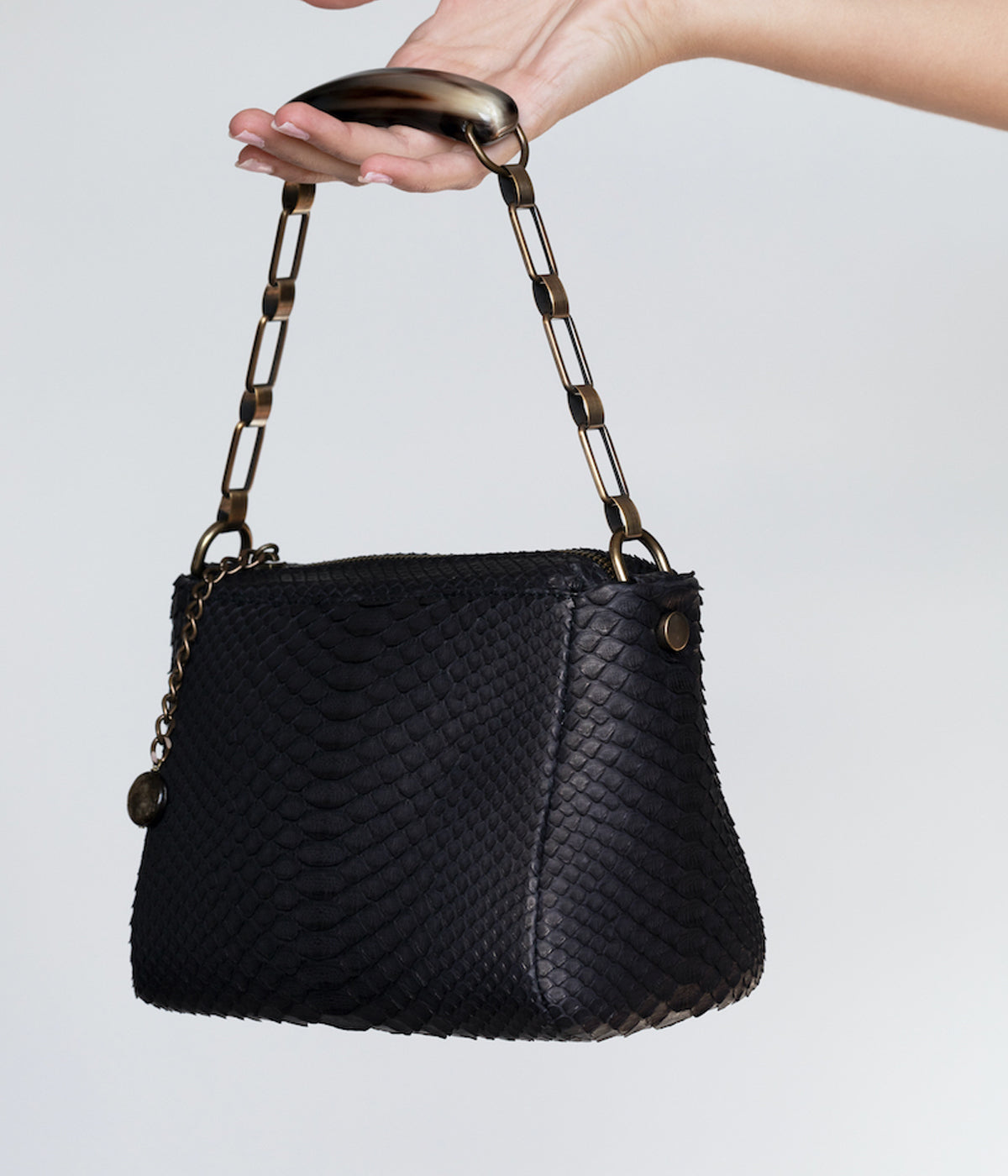 Python Bauletto Handbag in Black