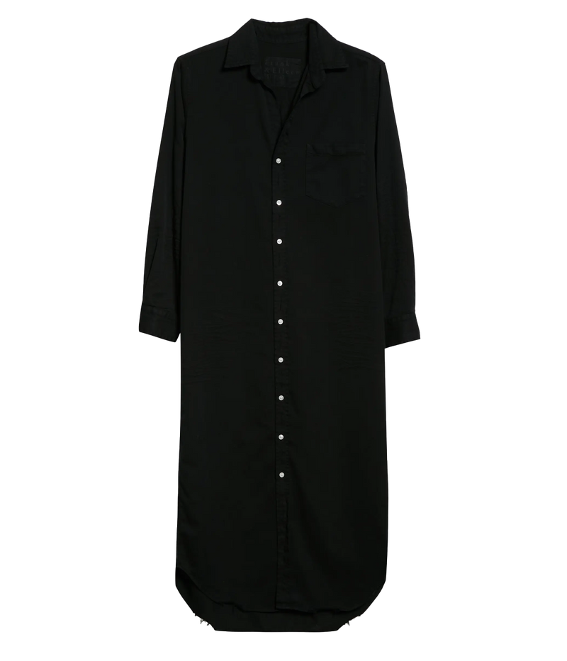 Rory Woven Denim Long Dress in Blackout