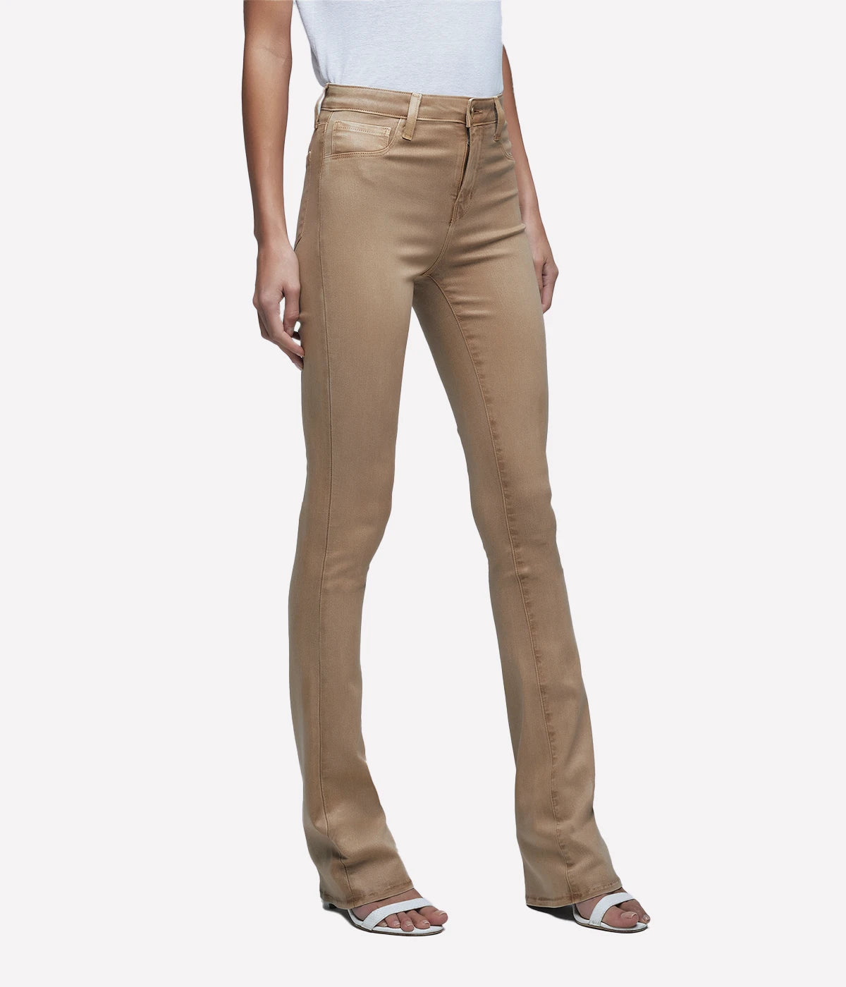 Selma High Rise Sleek Baby Boot Pants in Brioche Coated