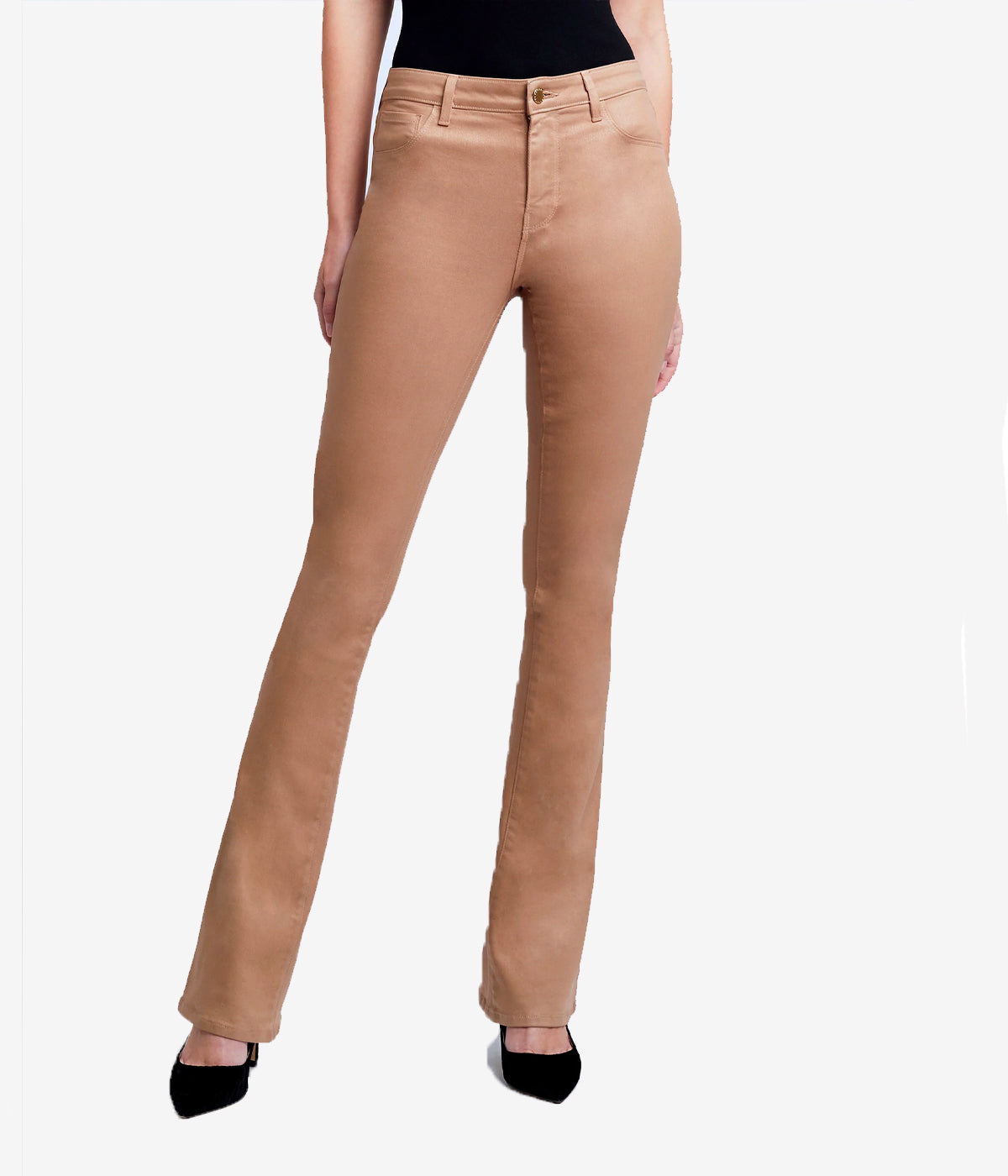 Selma High Rise Sleek Baby Bootcut Jean in Cappuccino Coated