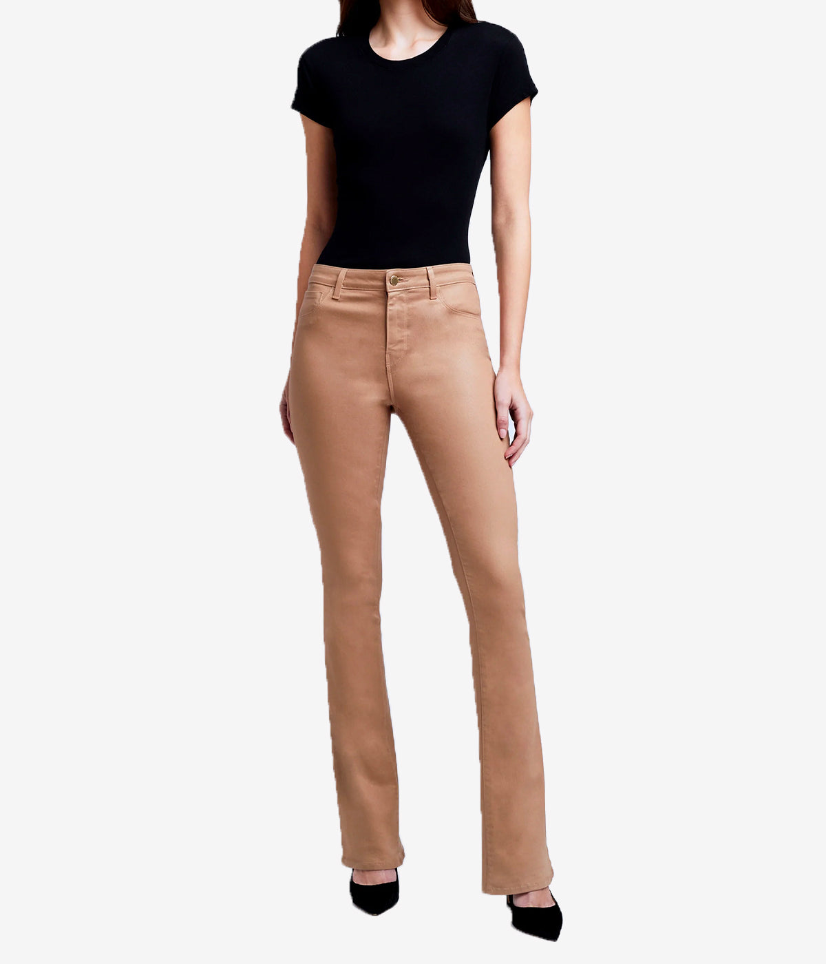 Selma High Rise Sleek Baby Bootcut Jean in Cappuccino Coated