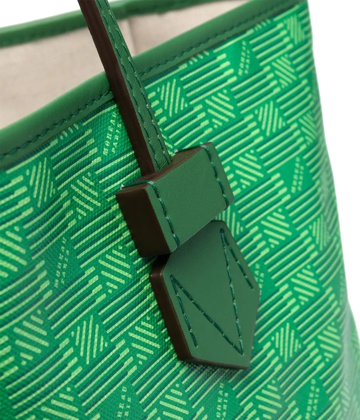 St Tropez GM Tote in Green & Champagne