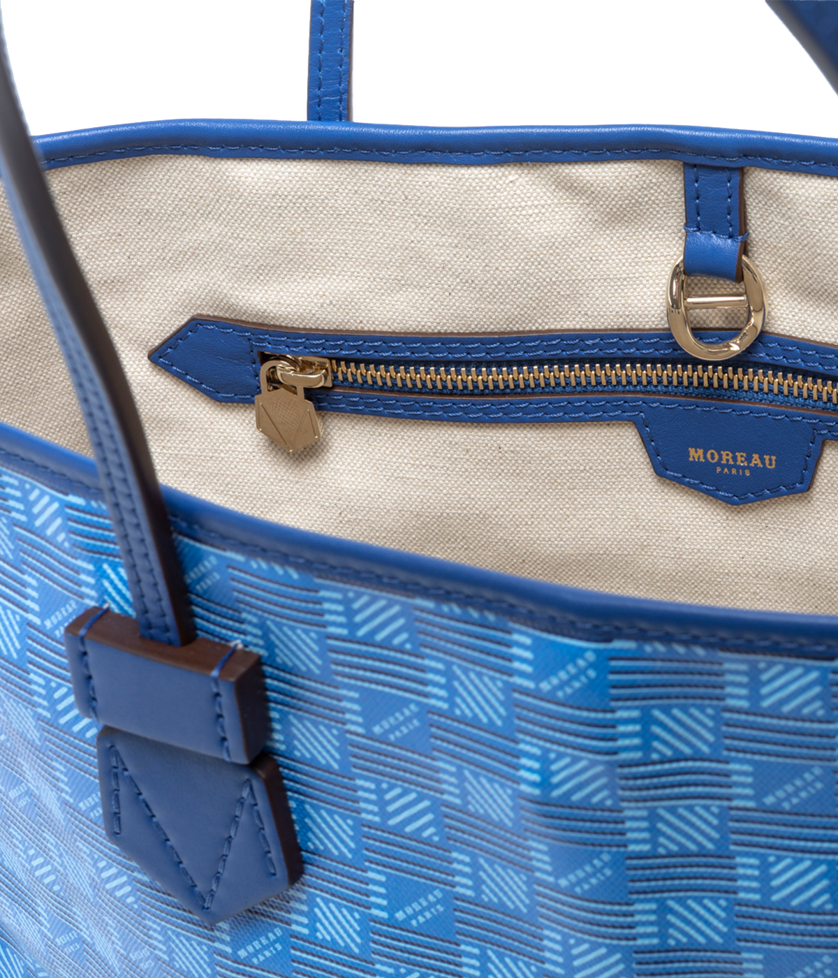 St Tropez GM Tote in Blue & Champagne