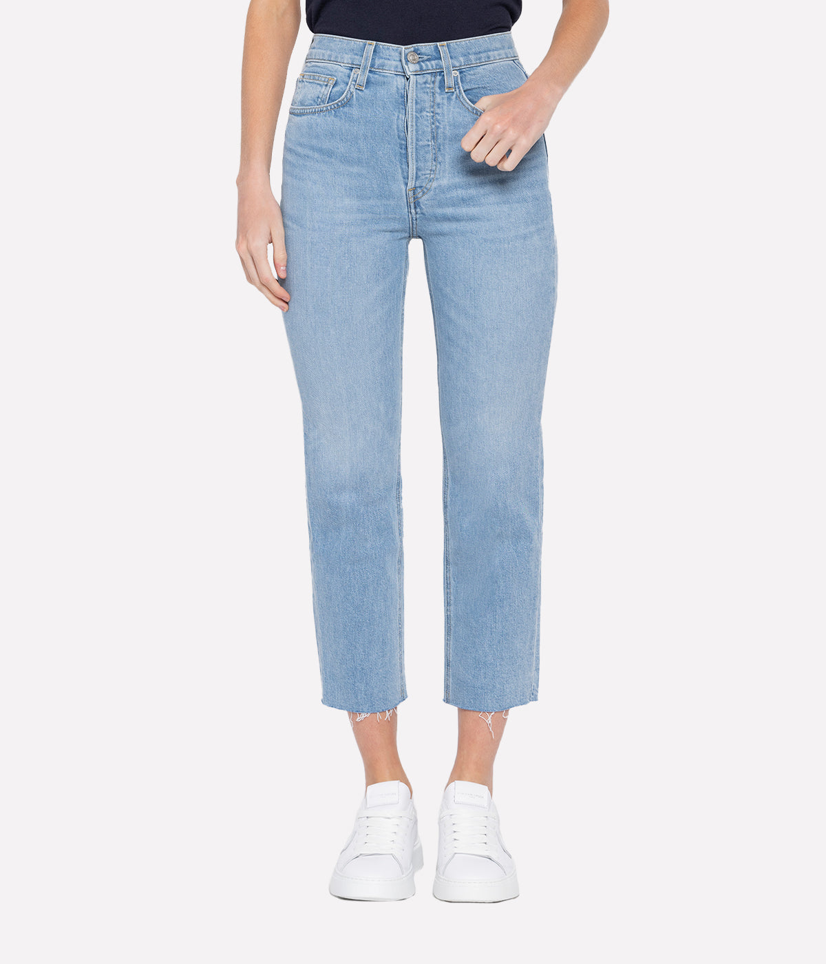 The Monaghan Mom Jean in Faded Light Denim Wash