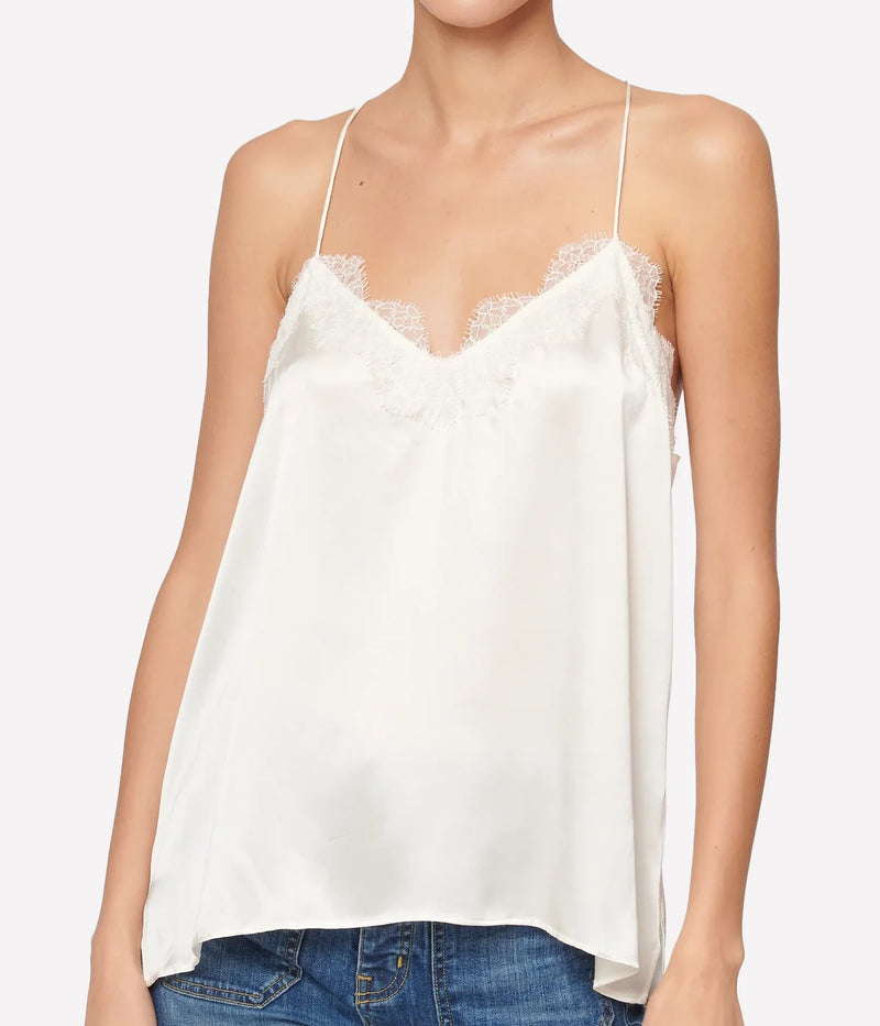 The Racer Cami In White