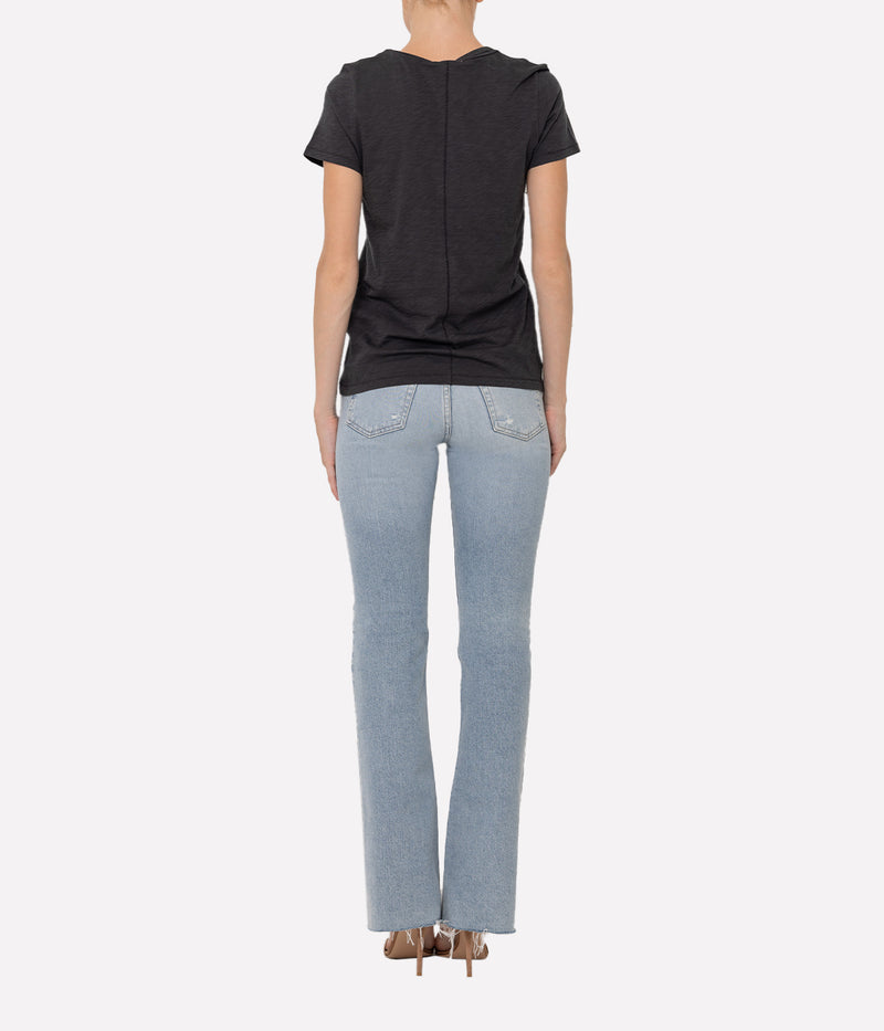 The Slub V T-Shirt in Black